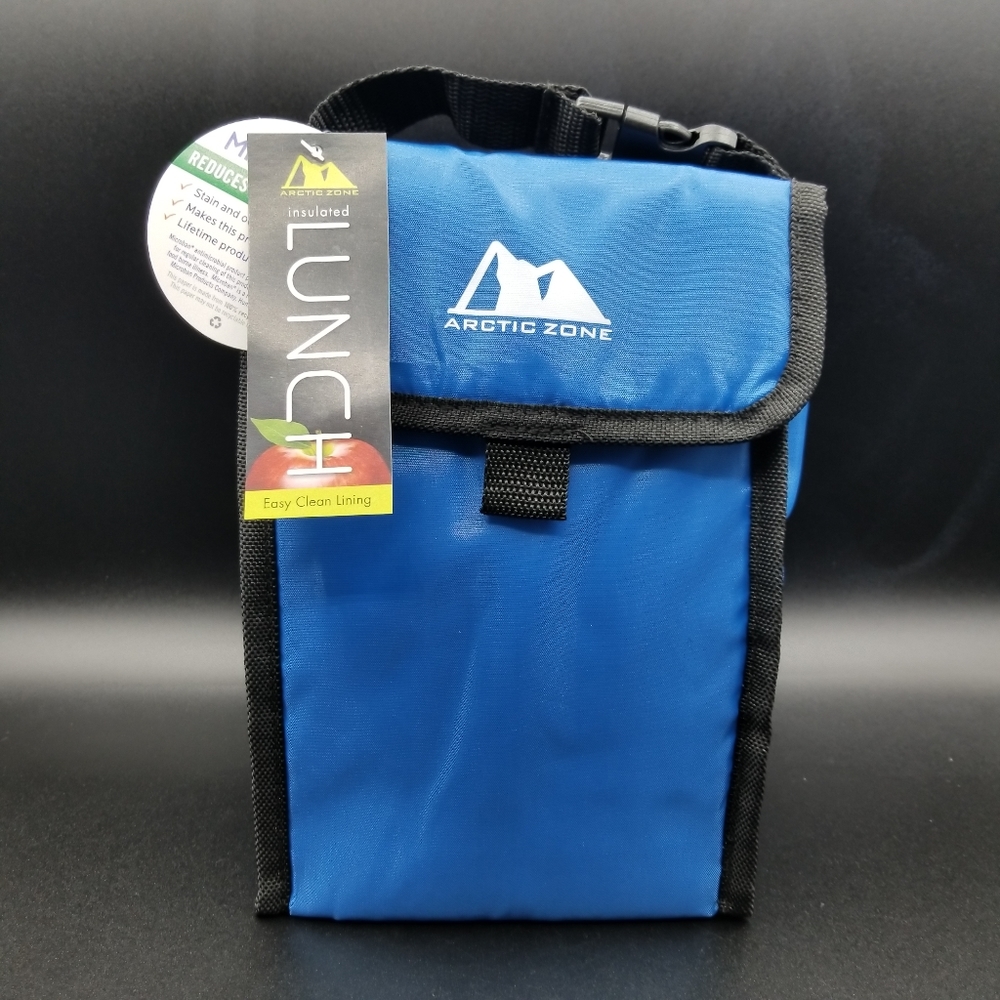 Arctic Zone Insulated Lunch Tote Bag Microban Technology Handle Blue New